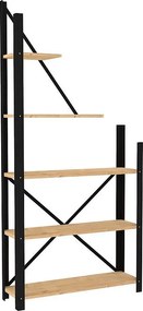 Regał na książki – 80 cm x 169,5 cm x 24 cm – Czarny i szafirowy – Płyta wiórowa pokryta melaminą