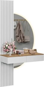 Stół toaletowy biały/dąb 100x40x205 melina