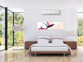 Obraz - Różowa abstrakcja kwiatowa N⁰1 (170x50 cm)