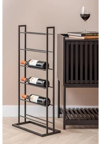Czarny metalowy regał na wino liczba butelek 5 38x84,5x20 cm Single Floor – PT LIVING