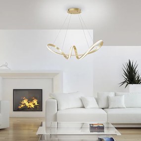 Designerska lampa wisząca złota z wbudowanym LED 91 cm - BelindaDesignerski Oswietlenie wewnetrzne