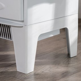 Kominek elektryczny LED kominek podłogowy z efektem płomienia 900/1800 W kolor biały | Aosom.pl