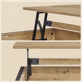 Stolik kawowy 100x50 cm z podnoszonym blatem i schowkiem Faro 02, dąb artisan