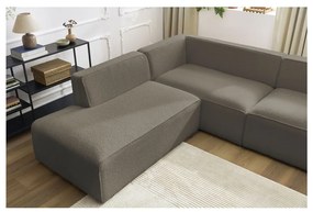 Brązowy narożnik modułowy z materiału bouclé (lewostronny/w kształcie litery U) Megeve – Bobochic Paris