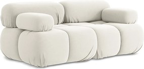 Modułowa sofa 2-osobowa - z tkaniny welwetowej - jasny beż - LOKUA