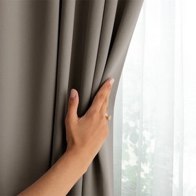 Szarobeżowa zasłona zaciemniająca 140x175 cm Eyelets – Restilo