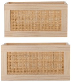 Drewniane pojemniki dekoracyjne w naturalnym kolorze zestaw 2 szt. 39x29x20 cm Piana – Bloomingville