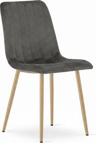 Ciemnoszare aksamitne krzesło LAVA GRAPHITE GRAY