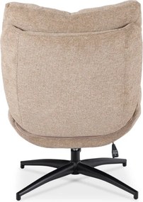 Fotel Wypoczynkowy Obrotowy FREMONT z Podnóżkiem Beżowy Nowoczesny