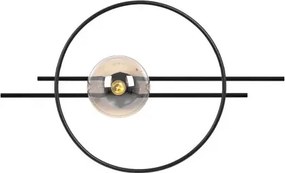 Czarno-bursztynowy okrągły metalowy kinkiet loft - A722 B5-F26