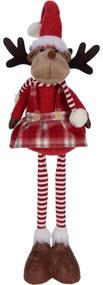 Świąteczny renifer stojący Becky, teleskopowe nogi, 46 cm