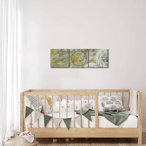Obraz - Dmuchawce unoszone wiatrem (z zegarem) (90x30 cm)