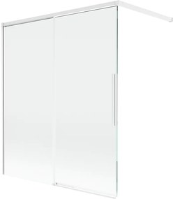 Mexen Rox parawan nawannowy 2-skrzydłowy rozsuwany 140 x 150 cm, transparent, biały - 8C9-140-003-20-00