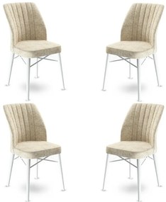 Zestaw krzeseł do jadalni Flex Cream and White, 4 szt.