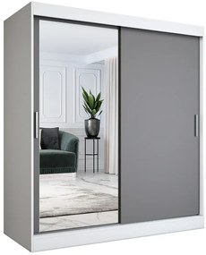 Szafa przesuwna biały + antracyt 180 cm - Seko 5X