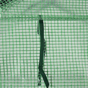 Outsunny Szklarnia Foliowa z 8 Półkami Stal PE Zielona 143x138x195cm Cieplarnia na Pomidory z Drzwiami | Aosom PL