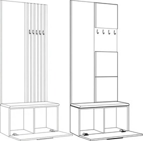Masseno Garderoba MODULO 161,2/204/40 cm do Przedpokoju Nowoczesna Dąb Artisan