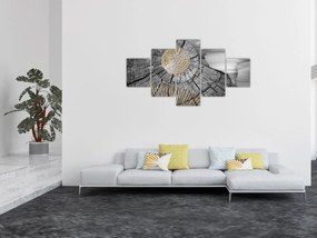 Obraz - Pień drzewa w kolażu (125x70 cm)