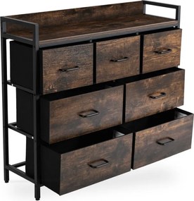 Komoda z Szufladami HUDSON 98 cm Dąb Rustykalny/Czarny Loftowa