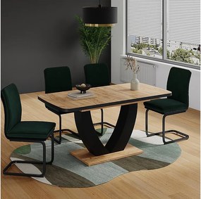 Stół jadalny czarny/dąb 120x80x77.4 fenaro