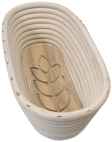 Home Elements Owalny koszyk do chleba z drewnianym spodem Klas 26 x 13 x 9 cm