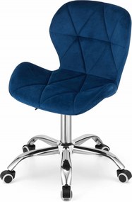 Zestaw do biura ZARIMO stół 80x40 cm, biały + krzesło AVOLA VELVET, niebieskie