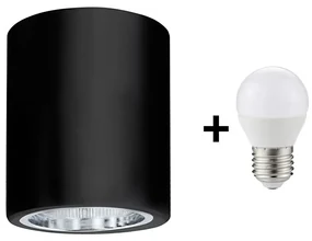 LED Plafon JUPITER 1xE27/6W/230V 120x98 mm czarny