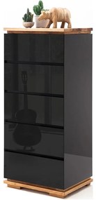 Komoda ARVI czarna/dąb