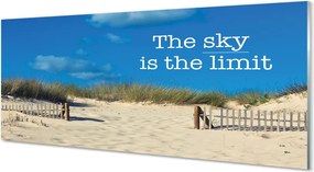 Szklany Panel Napis na Piaszczystej Plaży