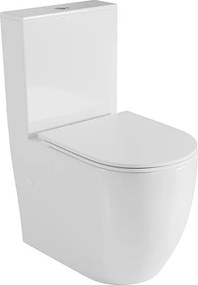 Kompletna Miska WC Przyścienna | Ultracienka Deska Duroplast Soft Close | Zbiornik w Komplecie | Biały Połysk