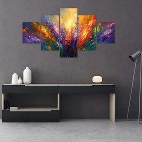 Obraz - Abstrakcja kwiatów (125x70 cm)