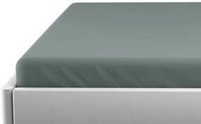 PrzytulneMieszkanie.pl Prześcieradło do łóżeczka Jersey szaro-zielone 70 x 140 cm