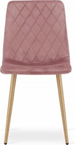 Różowe welurowe krzesło TURIN