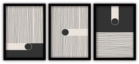 Zestaw 3 obrazów w czarnej ramie Vavien Artwork Black 35x45 cm