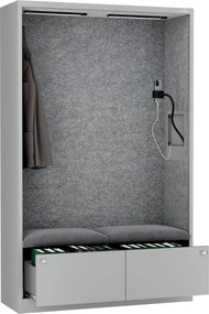 Szafa akustyczna do biura i szkoły Sally MentalBox, 115 x 40 x 185 cm, szary/szary