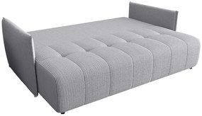 Jasnoszara sztruksowa sofa z funkcją spania F5-Z86