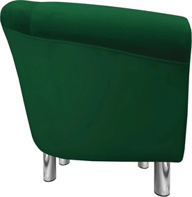 Fotel Milo tkanina Welur wygodny fotel tapicerowany do salonu i sypialni : Kolor nogi - Chrom, Kolor tkaniny - VELVET - MG25, Wysokość nogi - 15 cm