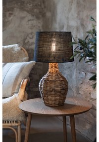 Czarno-naturalna lampa stołowa z kloszem z juty (wysokość 58 cm) Paglia – Markslöjd