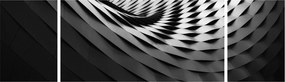 Abstrakcyjny obraz - czarno - biała spirala (170x50 cm)
