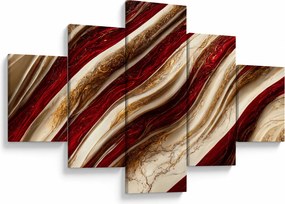 Obraz - Złoto - biała tekstura (125x70 cm)