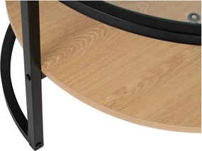 Czarno-naturalny okrągły stolik w dekorze dębu ø 68 cm Zanu – Bonami Essentials