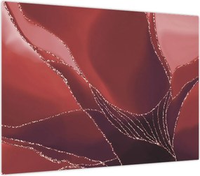 Obraz na szkle - Czerwony abstrakcyjny kwiat N⁰2 (70x50 cm)