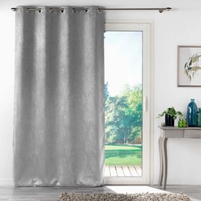 Jasnoszara aksamitna zasłona zaciemniająca 135x280 cm Melodie – douceur d'intérieur