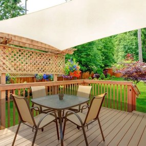 Kwadratowy żagiel przeciwsłoneczny 196B, daszek wodoodporny - 5x5 m, beżowy