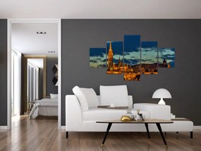 Obraz oświetlonego budynku (125x70 cm)