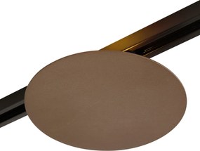 Nowoczesny system szynowy czarny z 3 lampami wiszącymi i 2 lampami sufitowymi brązowy 1-fazowy - Iconic Lloyd Pulley