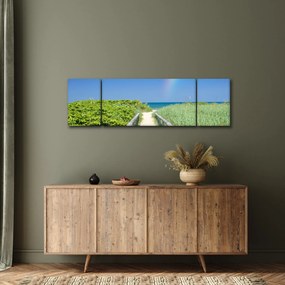 Obraz - Krajobraz i tęcza (170x50 cm)