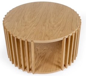 Stolik z drewna dębowego Woodman Drum, ø 83 cm