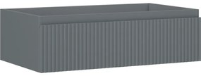 Mexen Rivel szafka łazienkowa podumywalkowa 80 cm, 1 szuflada, ryflowana , grafit mat - 91A20-08023-1-BF66
