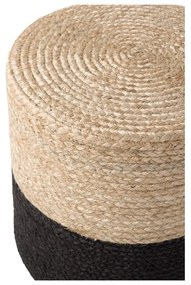 Czarno-naturalny puf Juta Gold Black – Hanse Home